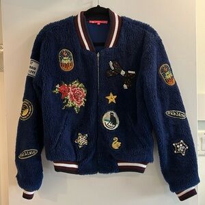 Faux fur bomber jacket